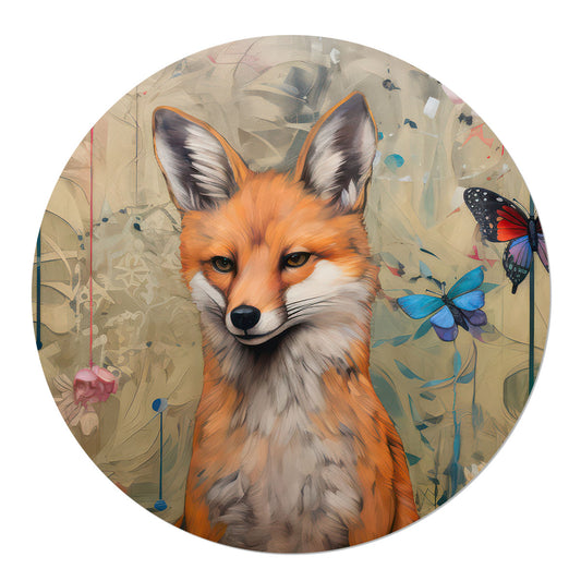 Wandkreis Vintage Fuchs und Schmetterling