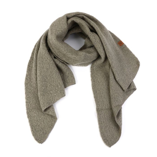 Legergroene Gebreide Sjaal - Viscose 55x180cm