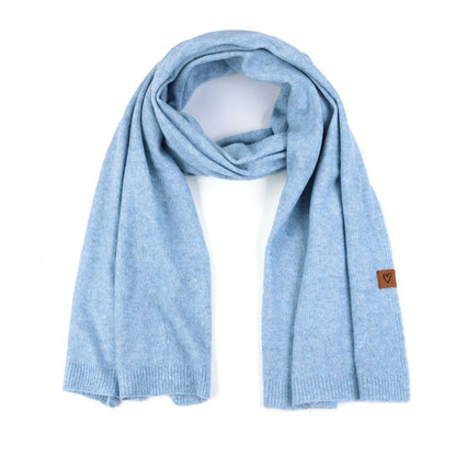 Lichtblauwe Gebreide Sjaal - Viscose 50x185cm