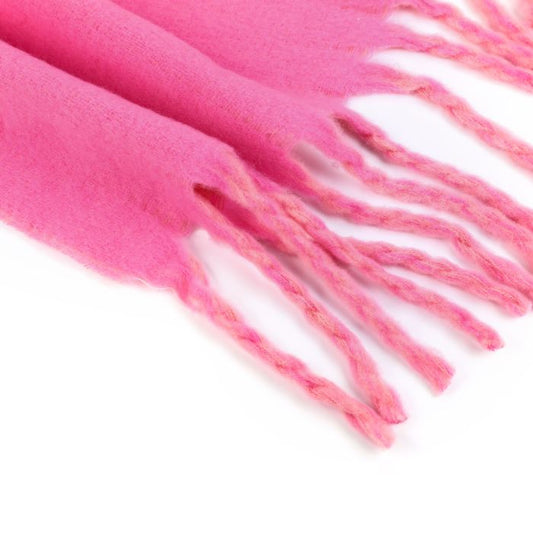 Roze Sjaal met Franjes - Viscose 50x180cm