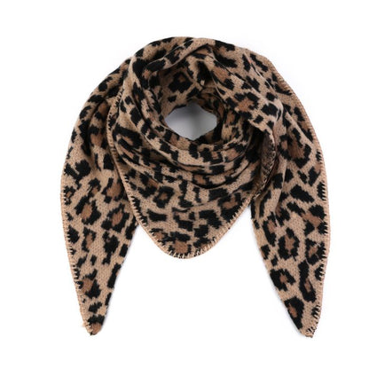 Leopard Print Scarf - Camel