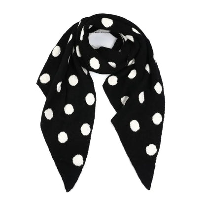 Stippen Winter Sjaal Zwart - Warme Acryl Sjaal 50x180cm