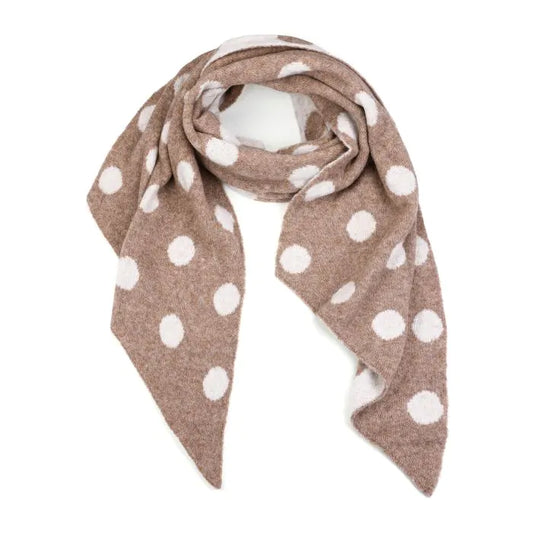 Stippen Winter Sjaal Khaki - Warme Acryl Sjaal 50x180cm