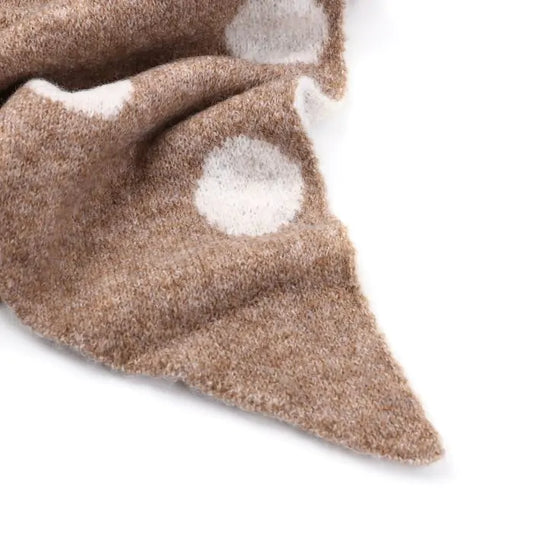 Stippen Winter Sjaal Khaki - Warme Acryl Sjaal 50x180cm