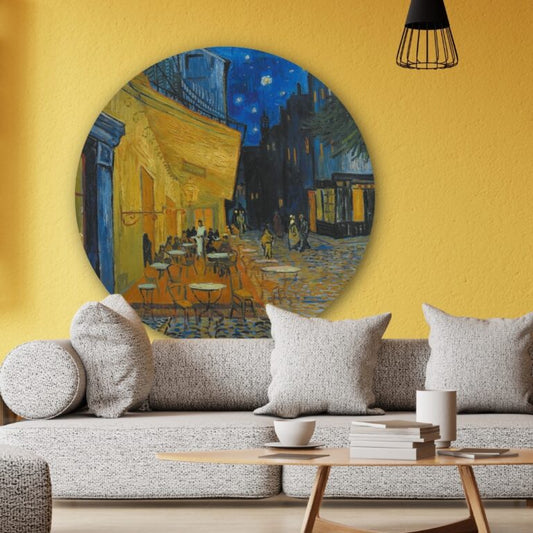 Muurcirkel Caféterras bij Nacht van Gogh