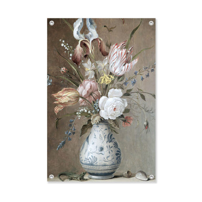 Tuinposter Bloemstilleven met Porseleinen Vaas Balthasar van der Ast