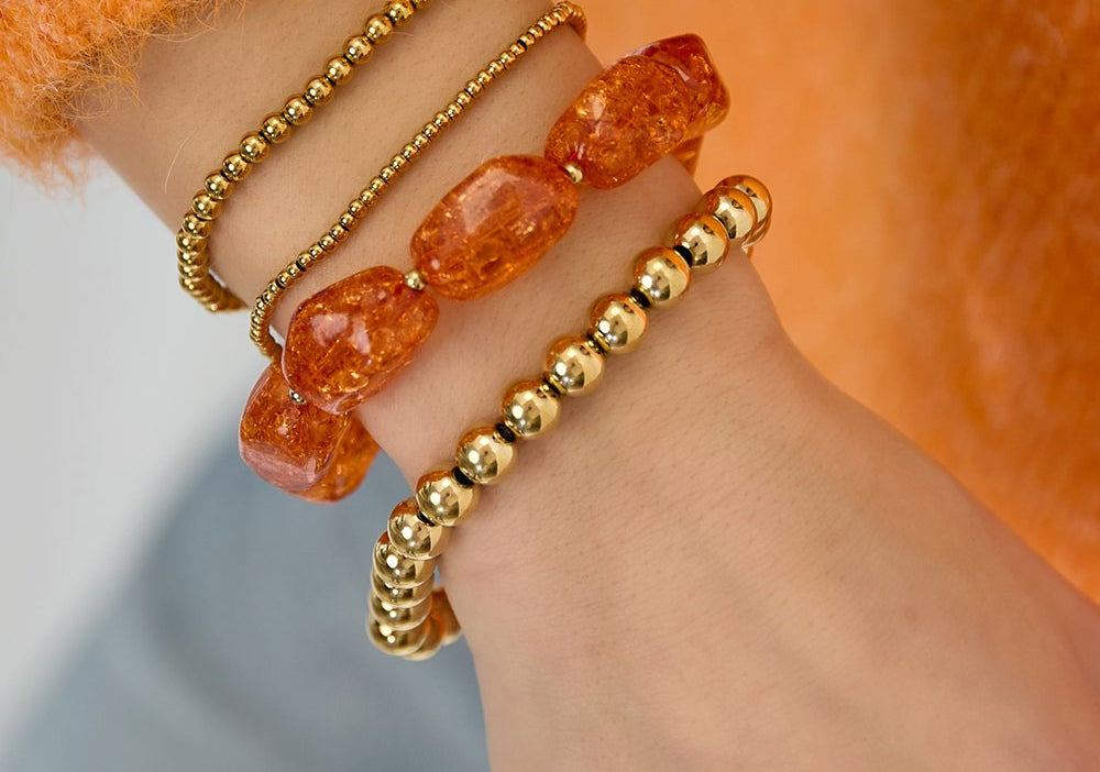 Roestvrijstalen Armbanden Set met Acryl Kralen - Simple Series