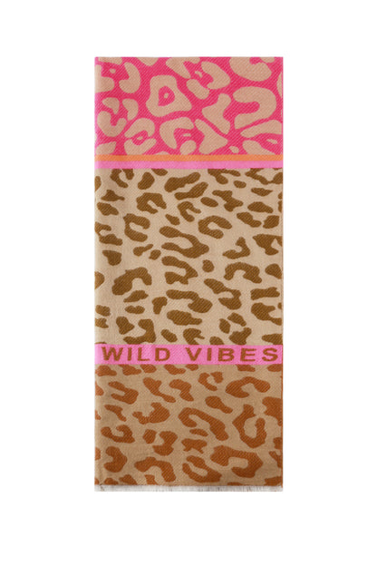 Striking scarf with prints and text