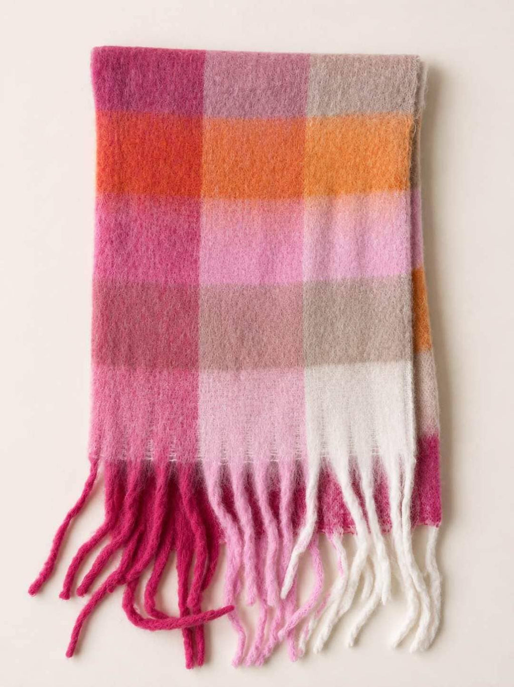 Viscose Sjaal met Franjes – Ombré Roze & Oranje | 210x38cm | Wauw Fashion (NL)