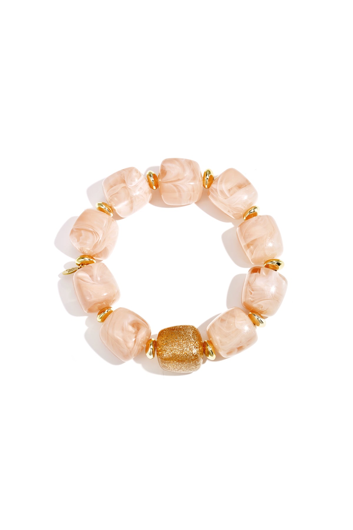 Kralenarmband met statement glitterkraal