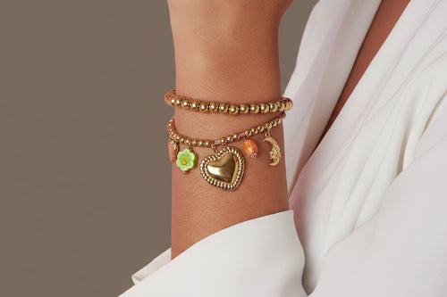 Armbanden met touwbedeltjes, hartjes, dagelijkse romantische serie, damessieraden