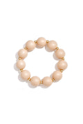 Houten kralenarmband met gouden details