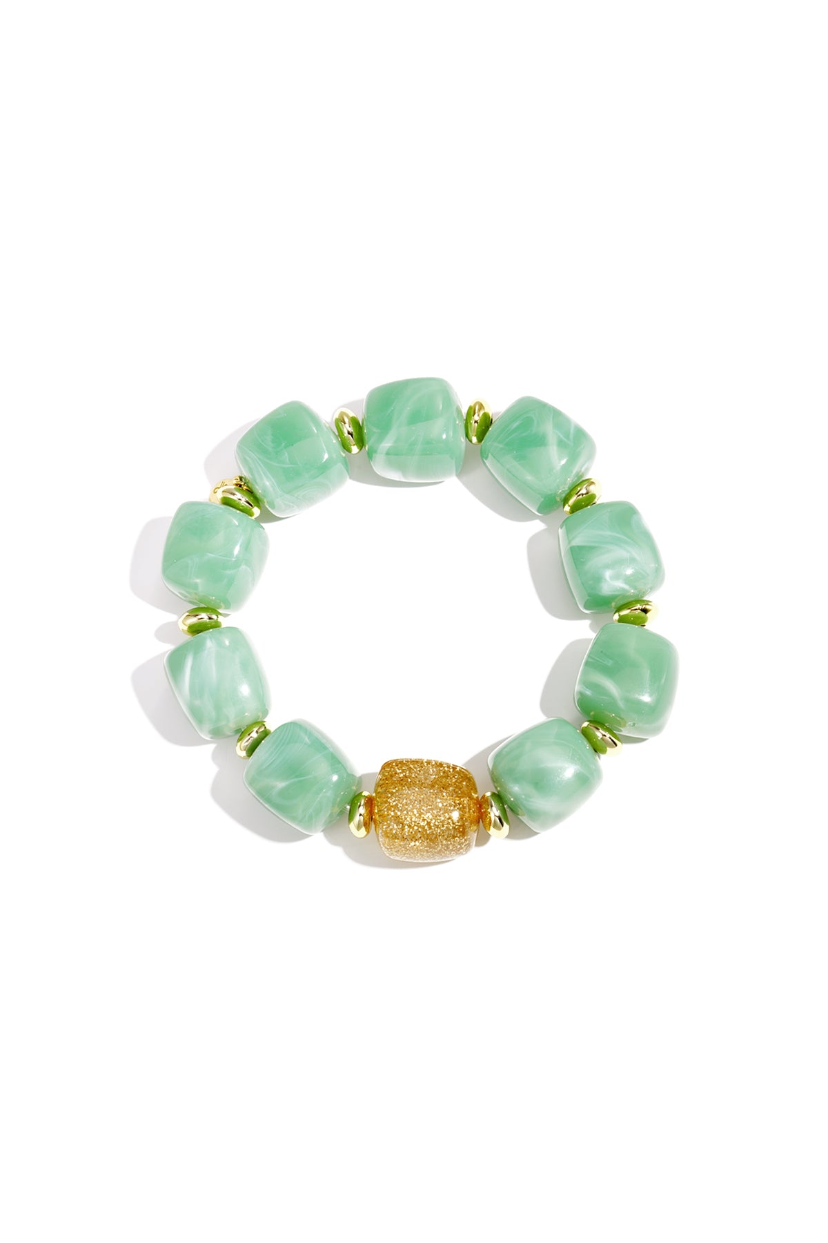 Kralenarmband met statement glitterkraal