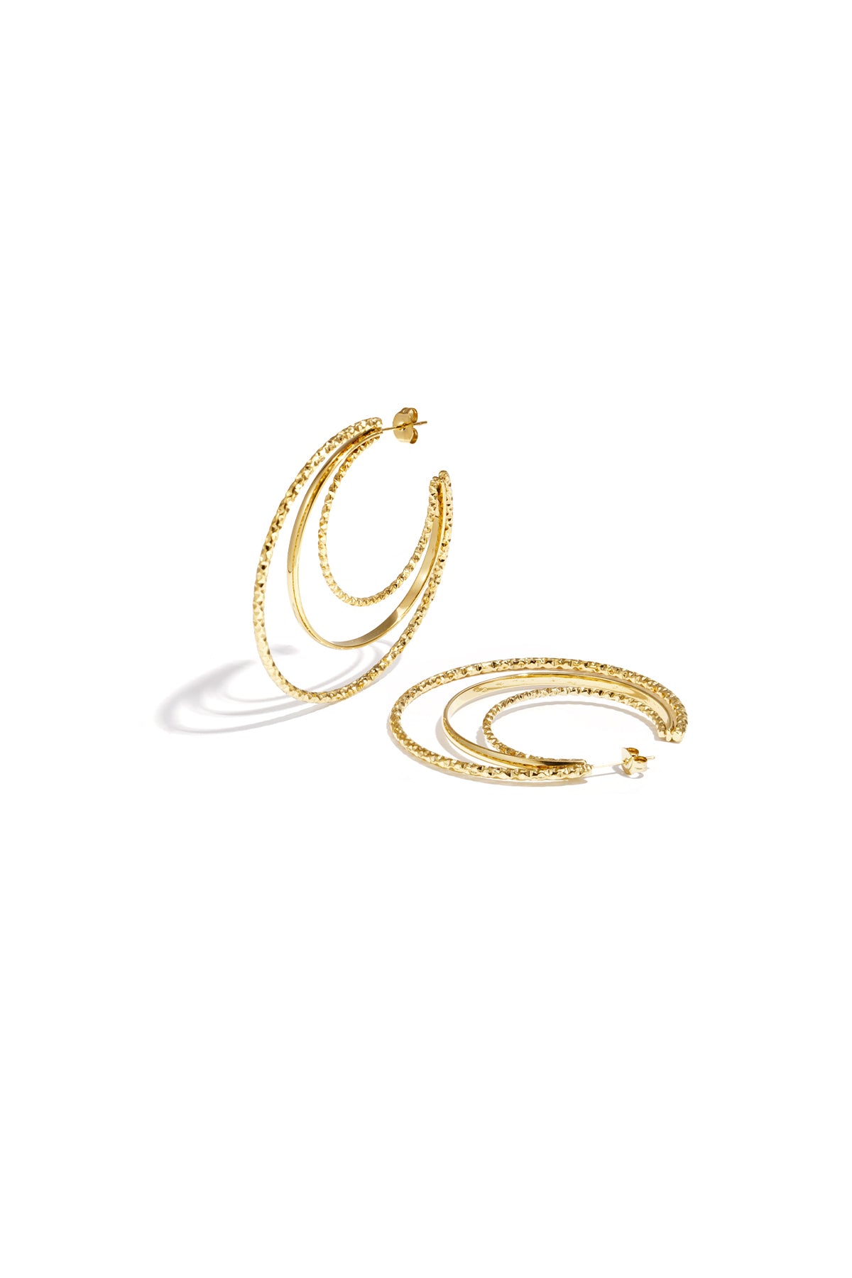 Gelaagde driedubbele creolen