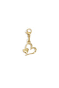 Bedel Dubbel Hart Goud - Charm voor Armband en Ketting - Simple Series
