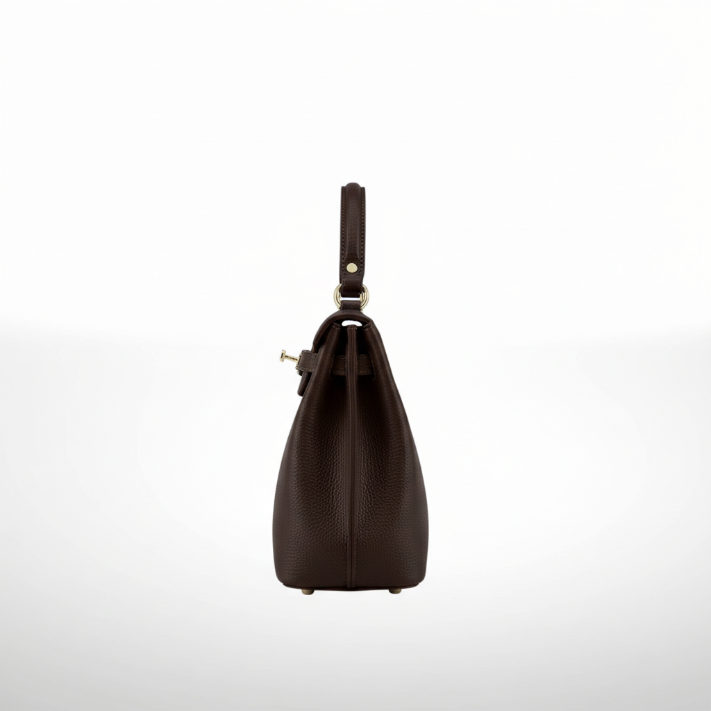 Grace tas diep chocoladebruin zijaanzicht