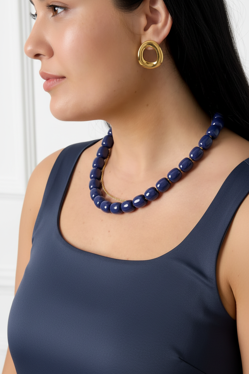 Navy Kralen Ketting Lifestyle