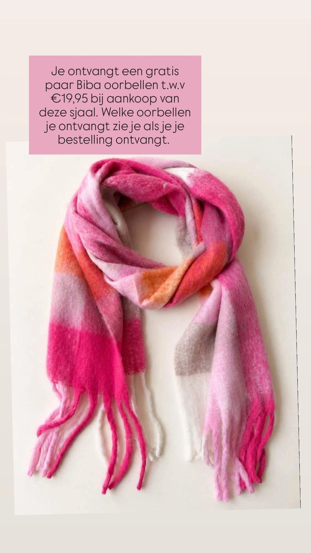 Viscose Sjaal met Franjes – Ombré Roze & Oranje | 210x38cm | Wauw Fashion (NL)
