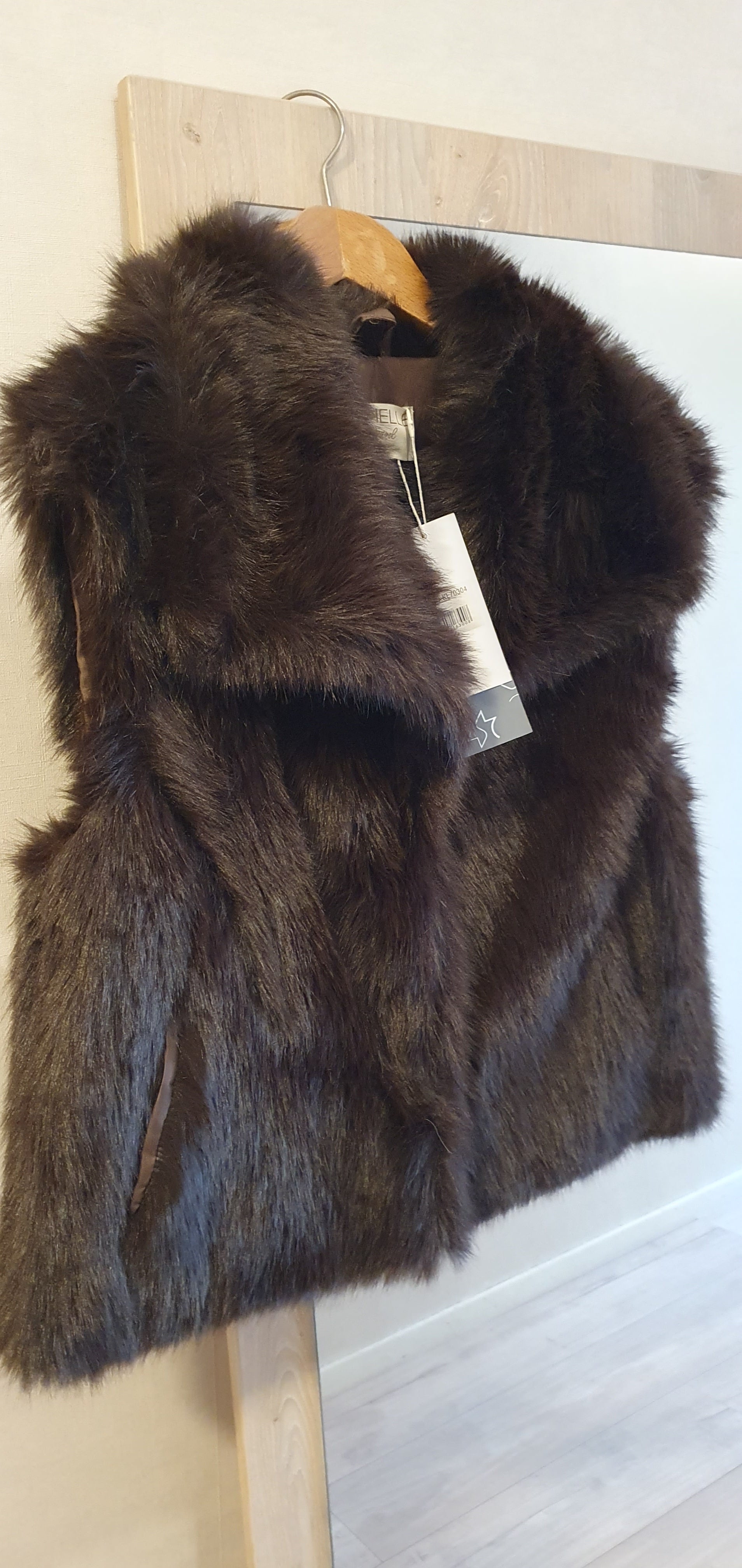 Donkerbruine Faux Fur Bodywarmer - Luxe Teddy Gilet One Size t/m maat 42