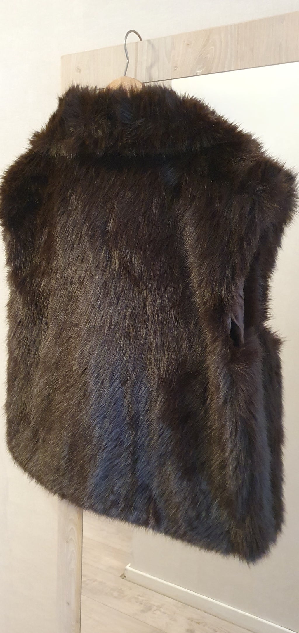 Donkerbruine Faux Fur Bodywarmer - Luxe Teddy Gilet One Size t/m maat 42