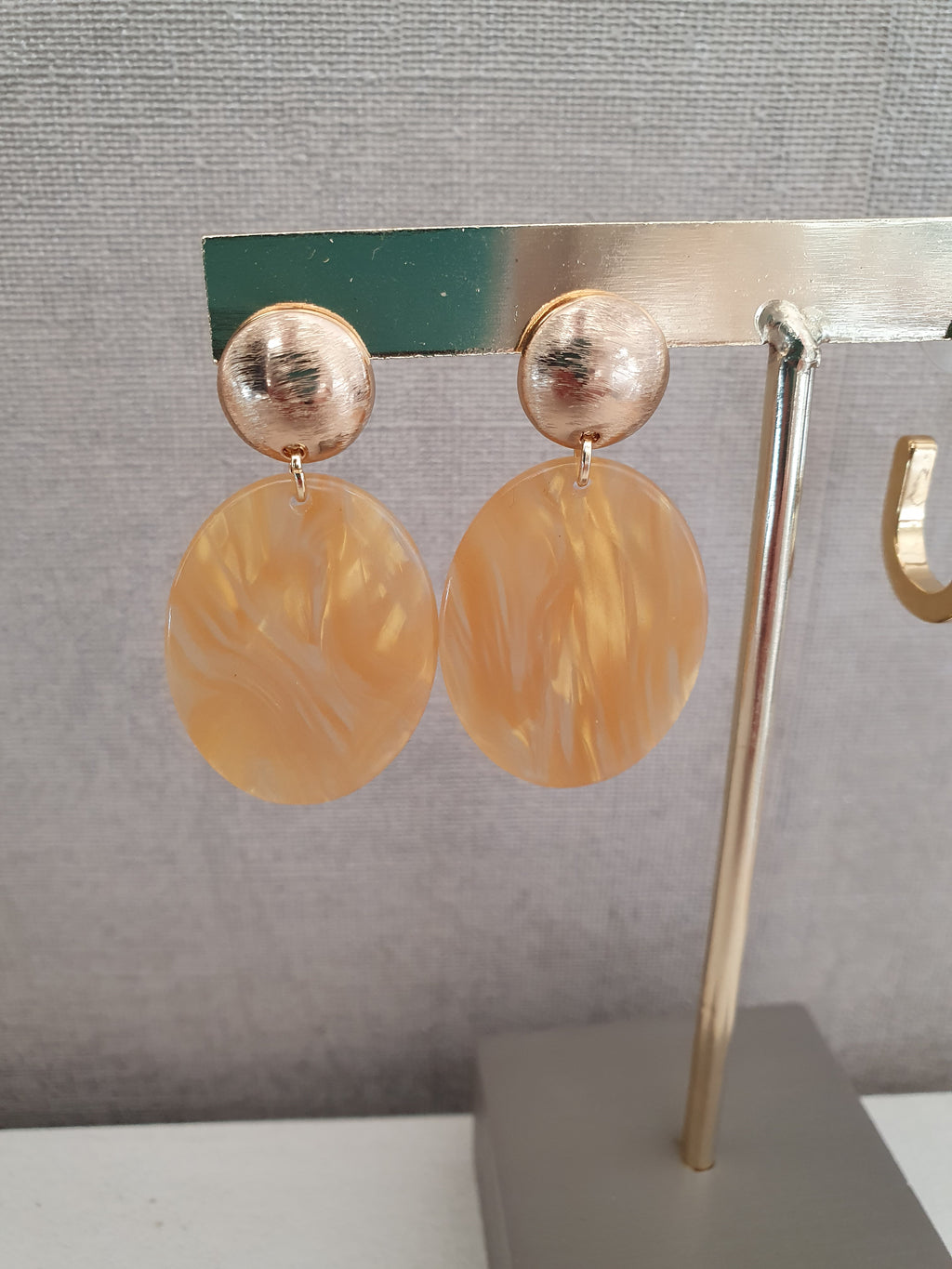 Statement Oorbellen Biba – Geel - 46 X 24mm