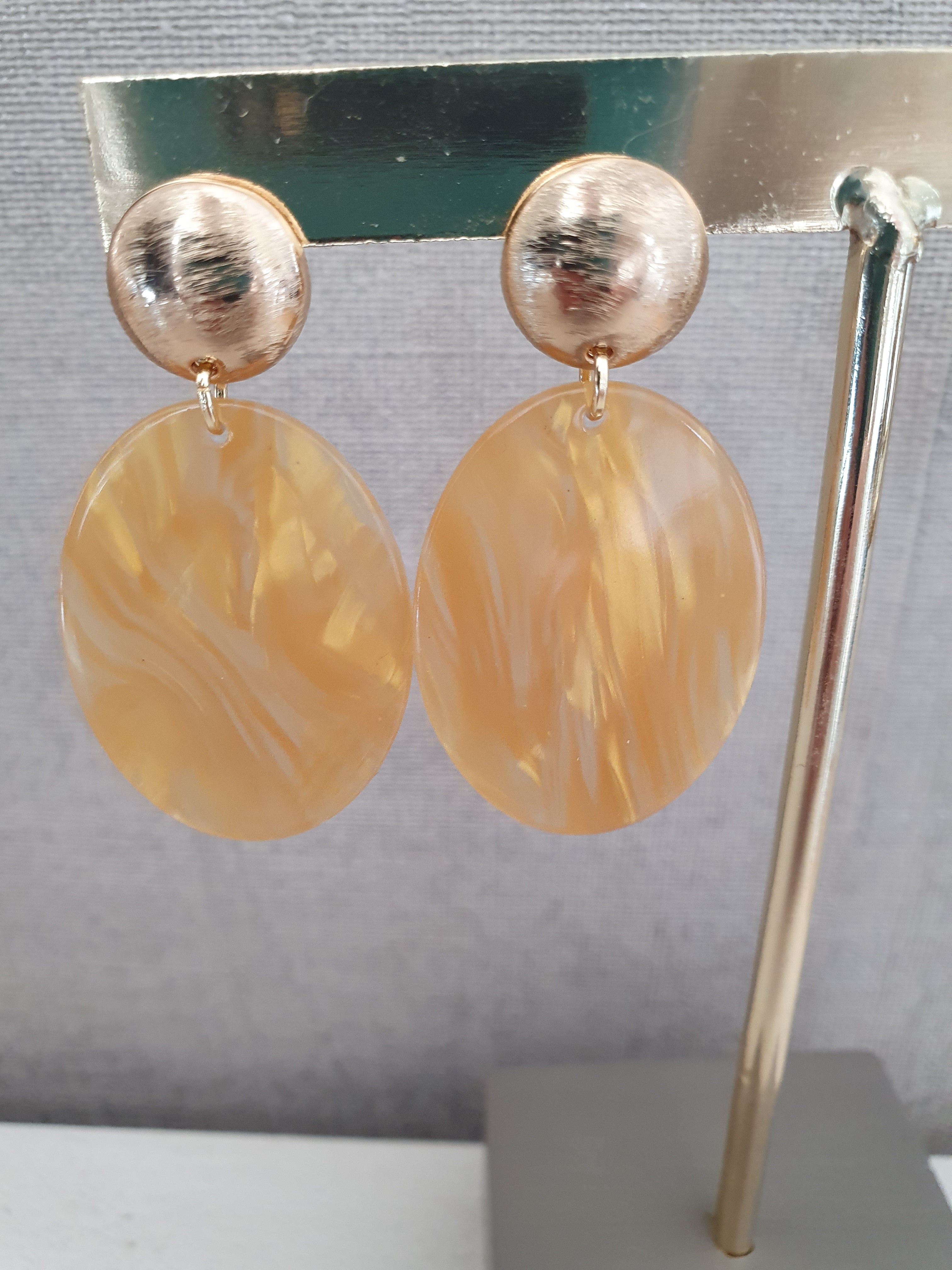 Statement Oorbellen Biba – Geel - 46 X 24mm