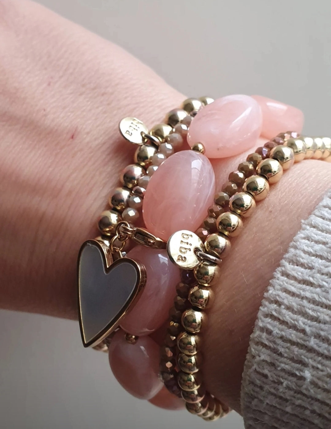 Biba Armband Goud - Metalen Kralen 7mm | 18cm
