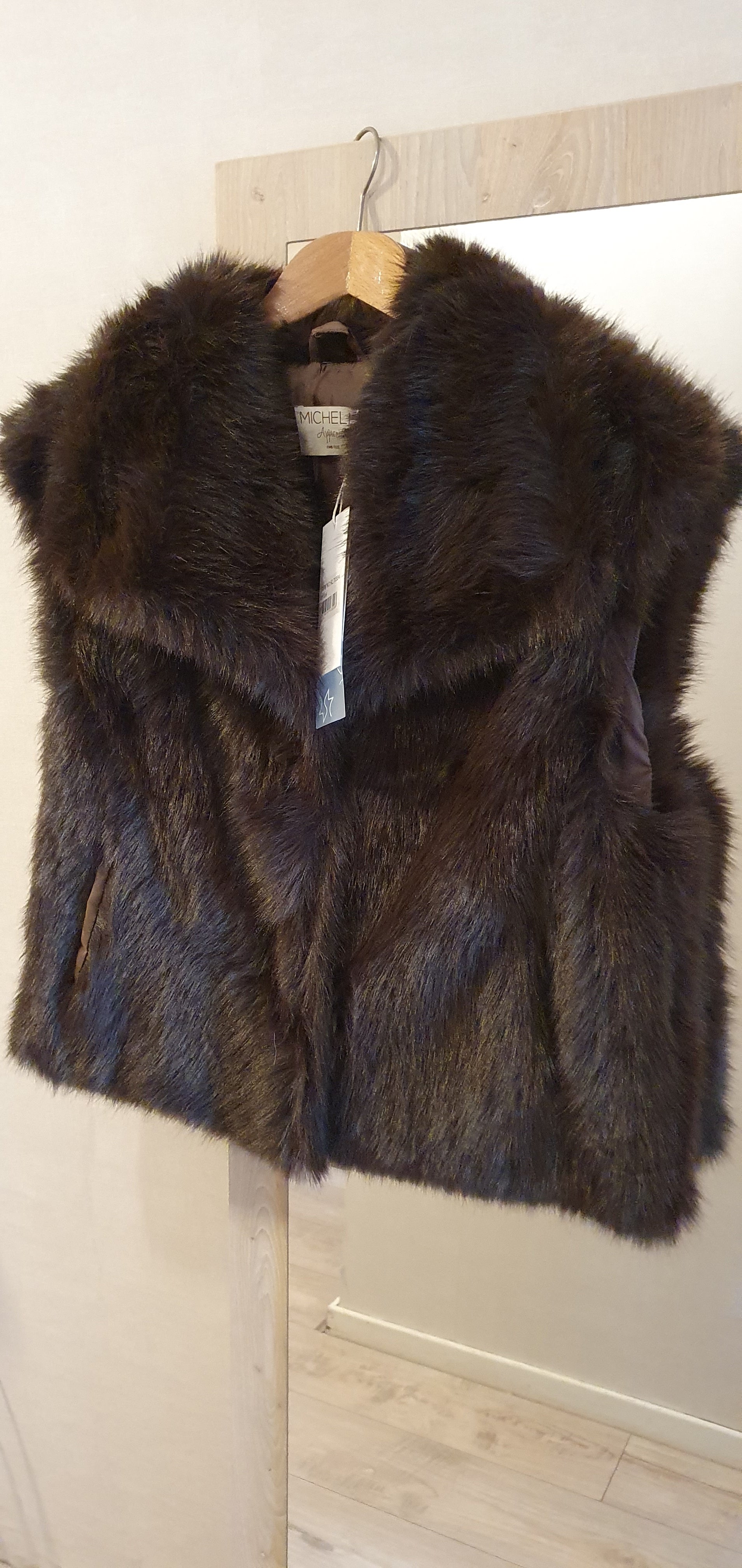 Donkerbruine Faux Fur Bodywarmer - Luxe Teddy Gilet One Size t/m maat 42