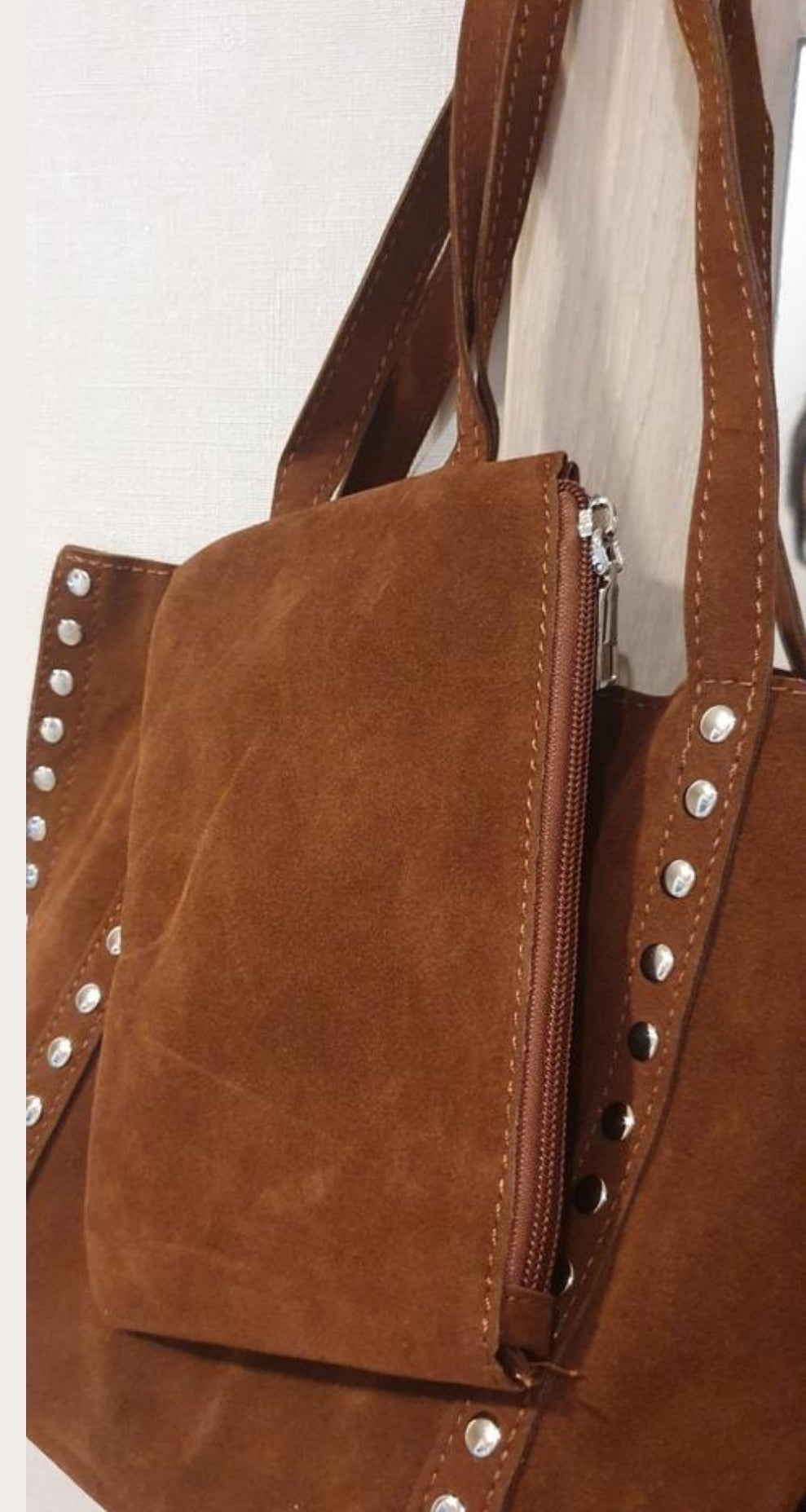 Tote Bag Studs PU Leer 29x22x11cm - Casual Damestas