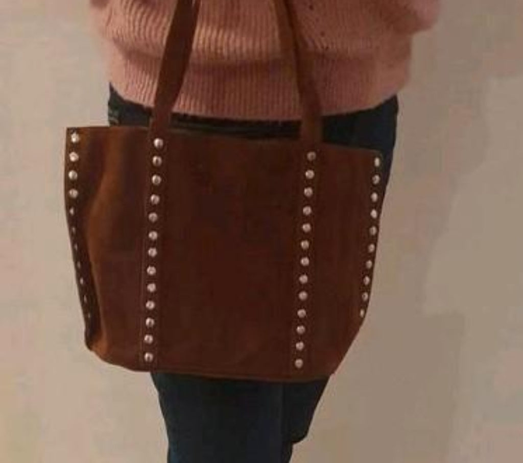 Tote Bag Studs PU Leer 29x22x11cm - Casual Damestas