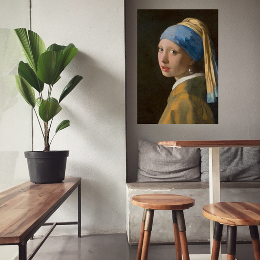 Wandbord wall art  Het meisje met de parel van Johannes Vermeer