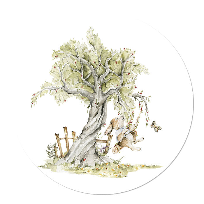 Wall circle for the children's room Forest animals Swinging