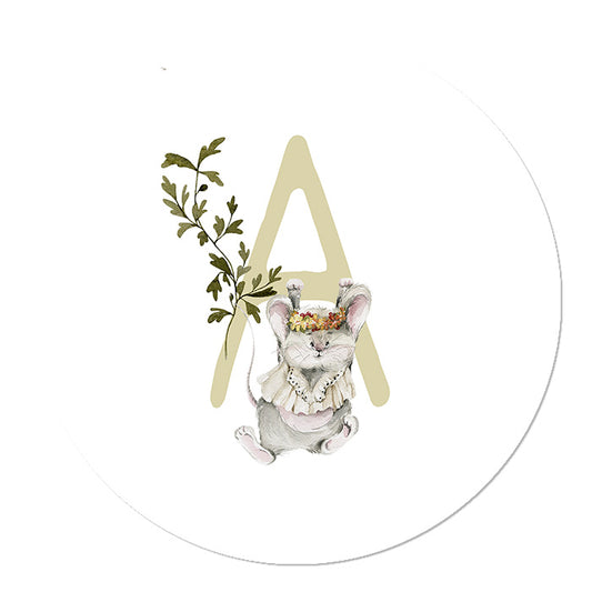 Wall circle Forest animals Letter A for the nursery