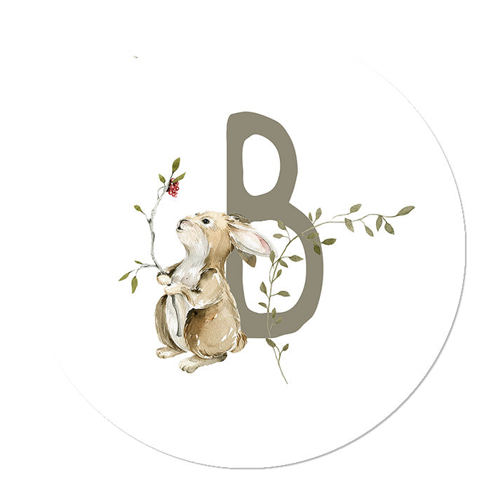 Wall circle Forest animals Letter B for the nursery