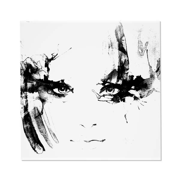 Malerei auf Platte Frau Gesicht schwarz weiß