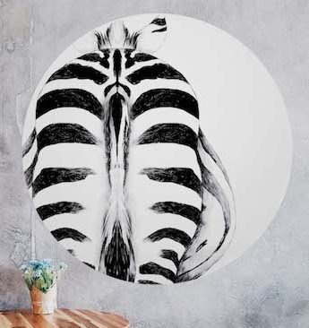 Wandkreis Rückseite Zebra