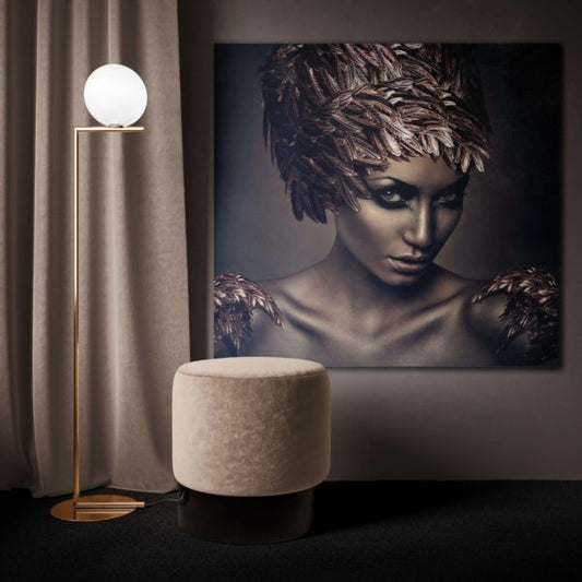 Luxus-Wanddekoration Portrait Bronzefedern (Premium-Material und matt)