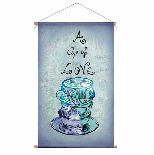 Textile poster a cup of love