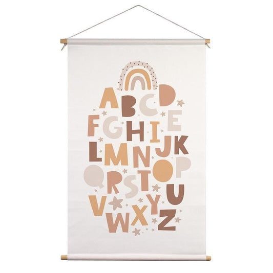 Textile poster the alphabet
