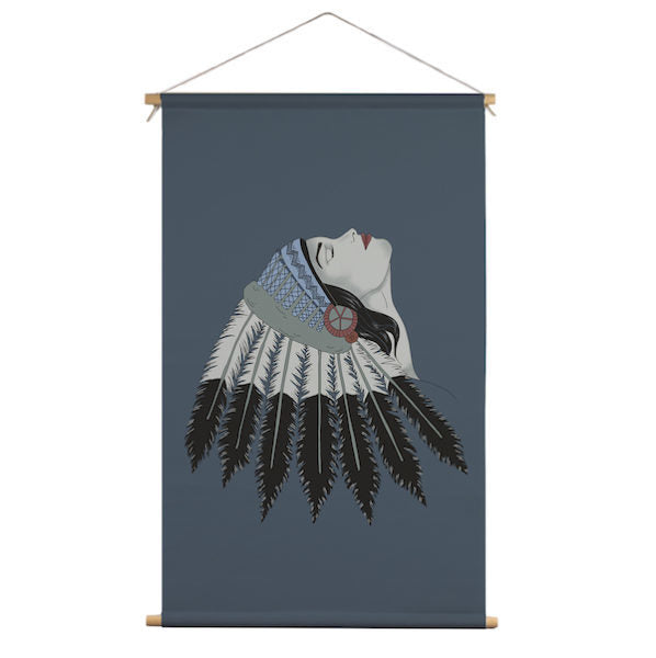 Textile poster Native American Woman