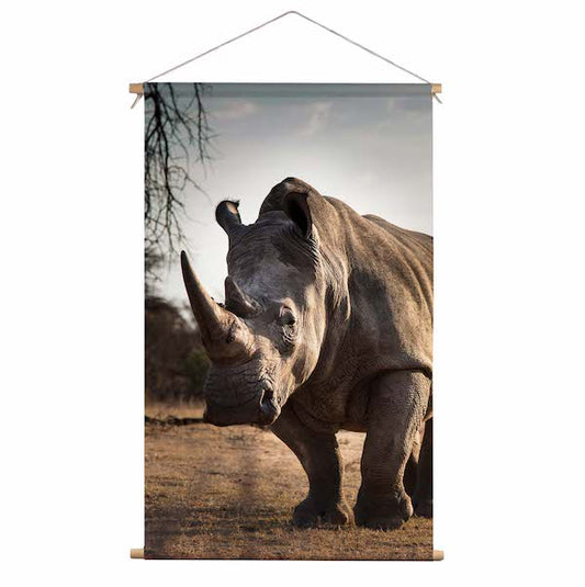 Textile poster Rhino color