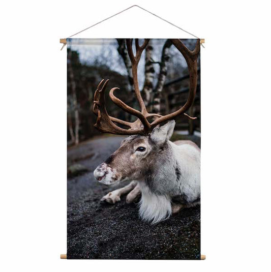 Textile poster Reindeer Lying