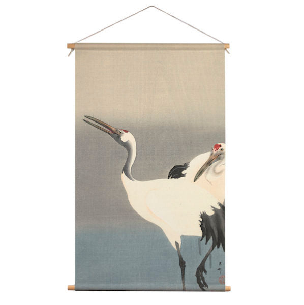 Textile poster Two Cranes