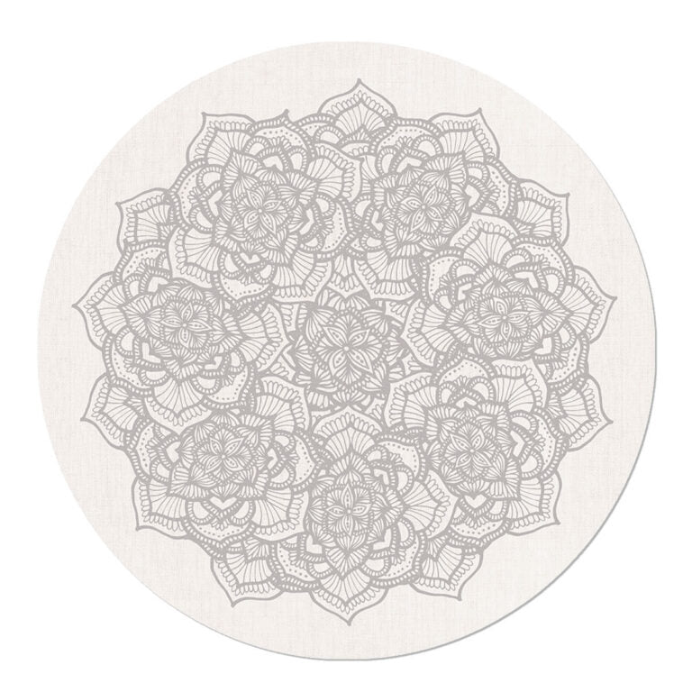 Wandkreis Funkelndes Mandala-Muster Grau