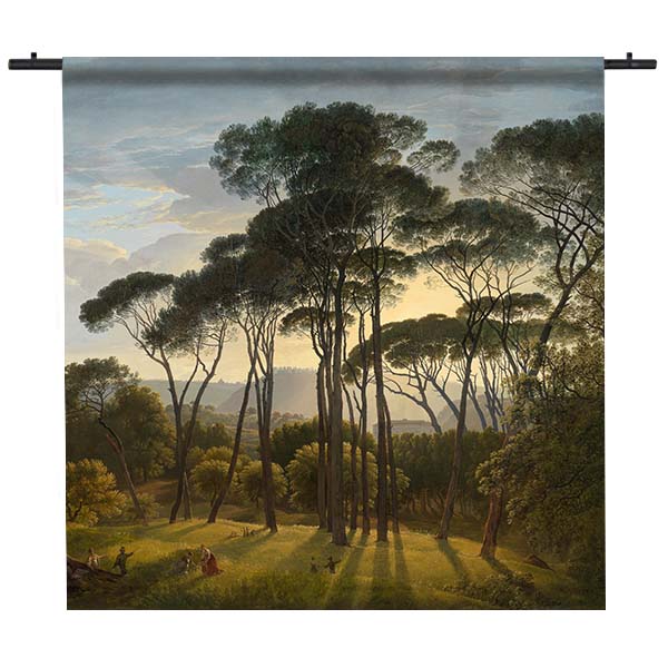 Tapestry Italian landscape with Parasol pines