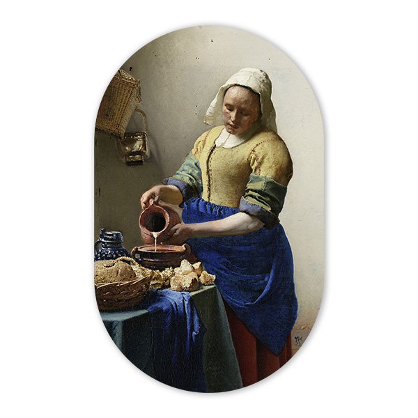 MuurOvaal Het Melkmeisje van Johannes Vermeer 1647-1658