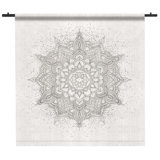 Tapestry Sparkling Mandala Pattern Gray